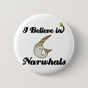 Badge Rond 5 Cm je crois aux narvals