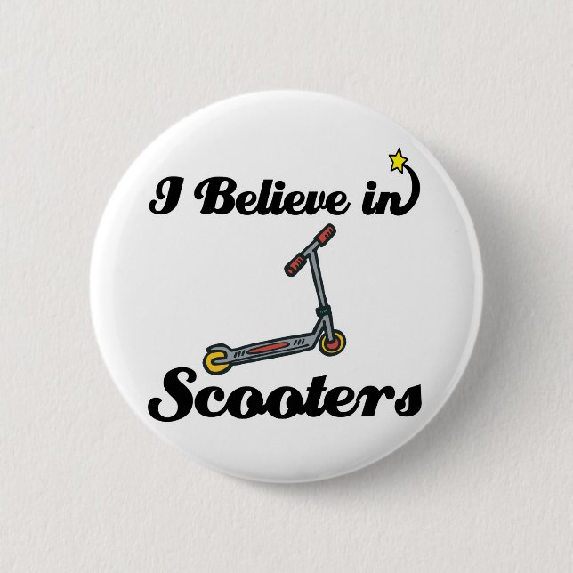 Badge Rond 5 Cm je crois aux scooters (Devant)
