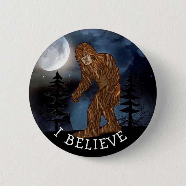 Badge Rond 5 Cm Je Crois, Big Foot Sasquatch (Devant)