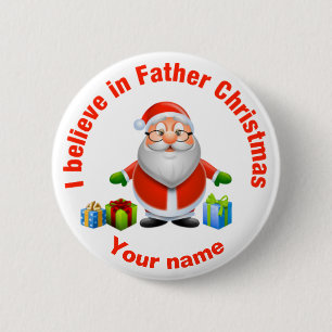 Badge Rond 5 Cm Je crois en insigne personnalisable de Noël de