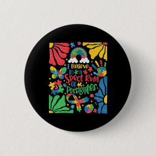 Badge Rond 5 Cm Je crois en un éventail de possibilités Rétro Aut