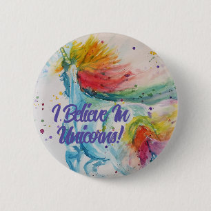 Badge Rond 5 Cm Je Crois En Unicorns Sticker Rainbow Cute Girls