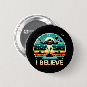 Badge Rond 5 Cm Je crois - OVNI