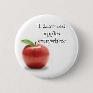 Badge Rond 5 Cm Je dessine les pommes rouges partout