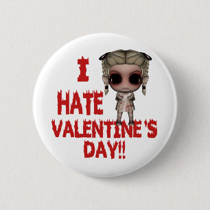 Badge Rond 5 Cm je déteste la fille emo punk de la Saint-Valentin