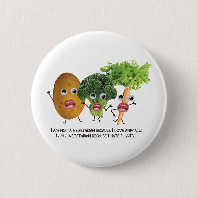 Badge Rond 5 Cm Je déteste le légume :) (Devant)