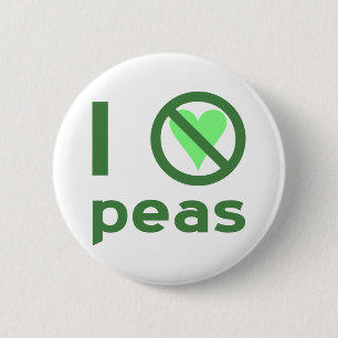 Badge Rond 5 Cm Je déteste les petits pois Texte vert