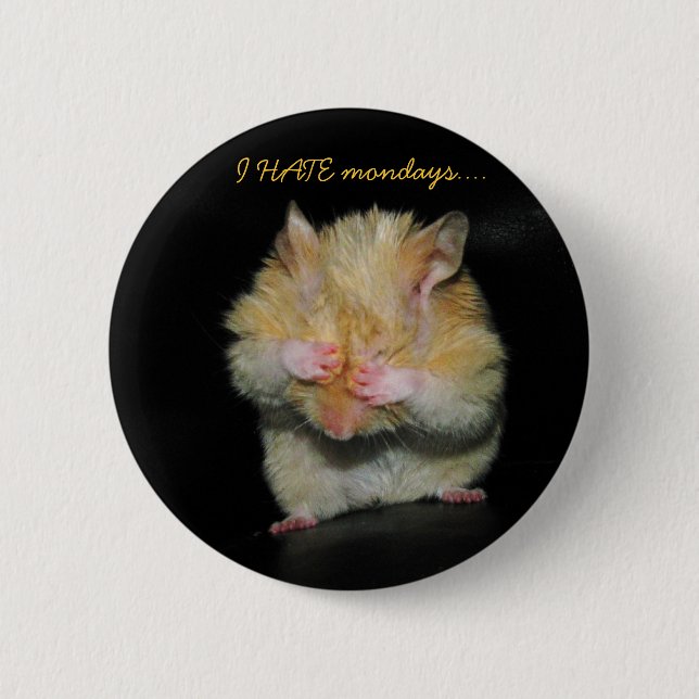 Badge Rond 5 Cm JE DÉTESTE lundi…. (Devant)