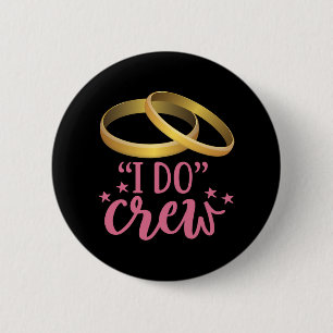 Badge Rond 5 Cm Je Fais Chemises D'Équipage Noir Et Blanc Mariée B