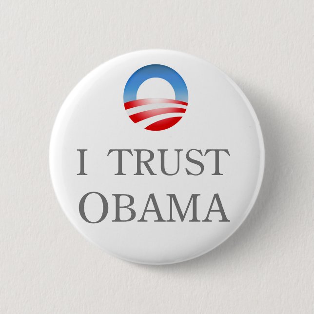 Badge Rond 5 Cm Je fais confiance au bouton d'Obama (Devant)
