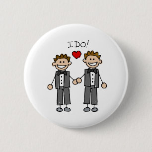 Badge Rond 5 Cm Je fais deux mariés