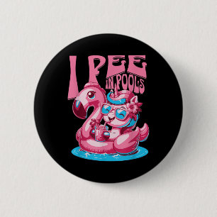 Badge Rond 5 Cm Je fais pipi dans les piscines Blague de natation