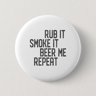 Badge Rond 5 Cm Je Frotte Ma Viande Bbq Fumeur Grillmaster Bière M