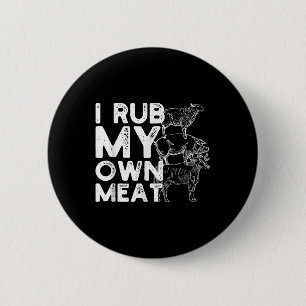 Badge Rond 5 Cm Je Frotte Mon Idée Cadeau De Viande D'Un Chef Barb