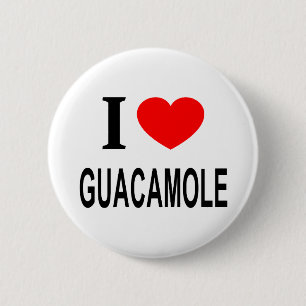 BADGE ROND 5 CM JE ❤️ GUACAMOLE J'AIME GUACAMOLE J'AIME GUACAMOLE 