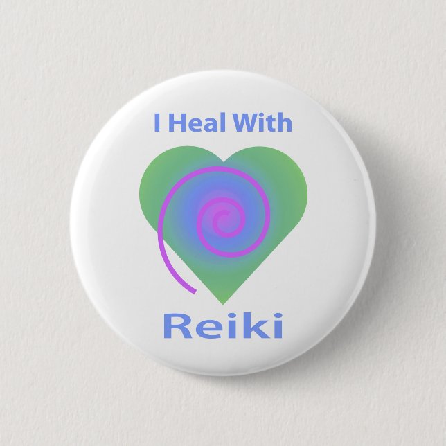 Badge Rond 5 Cm Je guérirai avec Reiki (Devant)