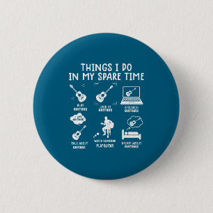 Badge Rond 5 Cm Je Guitariste Joueur de Guitare 6 Choses