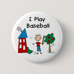 Badge Rond 5 Cm Je Joue Au Baseball