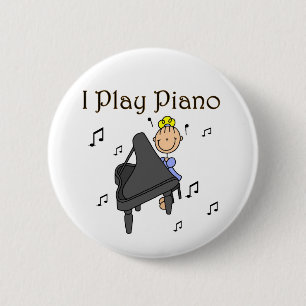 Badge Rond 5 Cm Je Joue au Piano T-shirts et Cadeaux