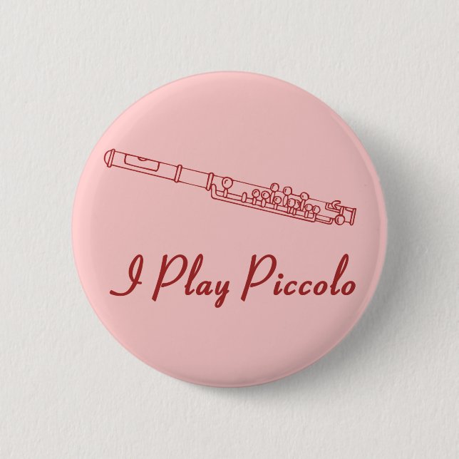 Badge Rond 5 Cm Je joue Piccolo (Devant)