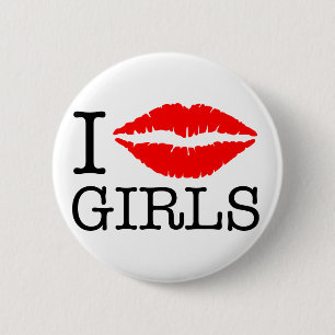 BADGE ROND 5 CM JE KISS LES FILLES