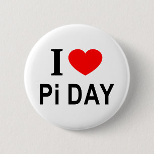 Badge Rond 5 Cm Je ❤️ la JOURNÉE de Pi J'AIME la JOURNÉE de Pi J'A