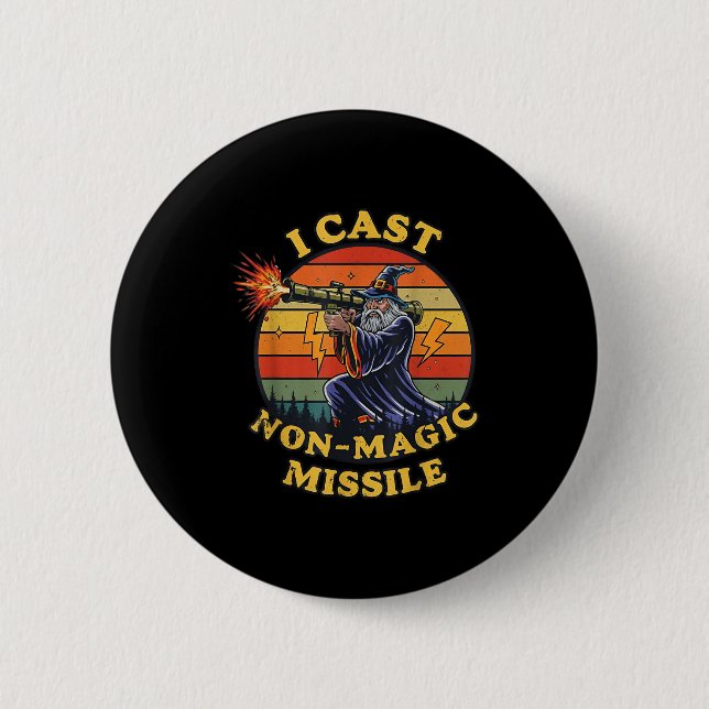 Badge Rond 5 Cm Je lance une fusée non magique (Devant)