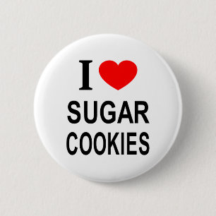 Badge Rond 5 Cm Je ❤️ LES COOKIES AU SUCRE J'AIME LES COOKIES AU S