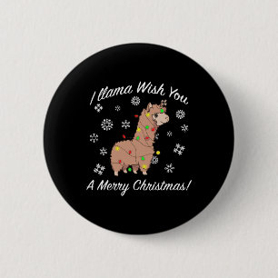 Badge Rond 5 Cm Je Llama Vous Souhaite Un Joyeux Noël Llama Noël