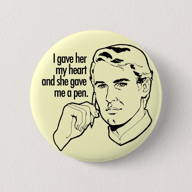 Badge Rond 5 Cm Je lui ai donné mon coeur… (Devant)