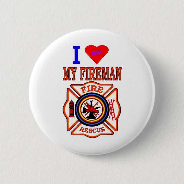 BADGE ROND 5 CM JE LUI DONNE MON FIREMAN (Devant)