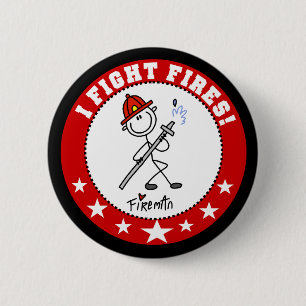 Badge Rond 5 Cm Je lutte contre les incendies Pompiers