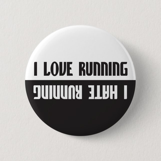 Badge Rond 5 Cm Je m'aime courir déteste courir (Devant)