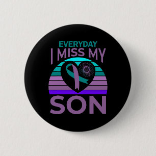 Badge Rond 5 Cm Je Manque Mon Fils Coeur Tournesol Suicide Sensibi