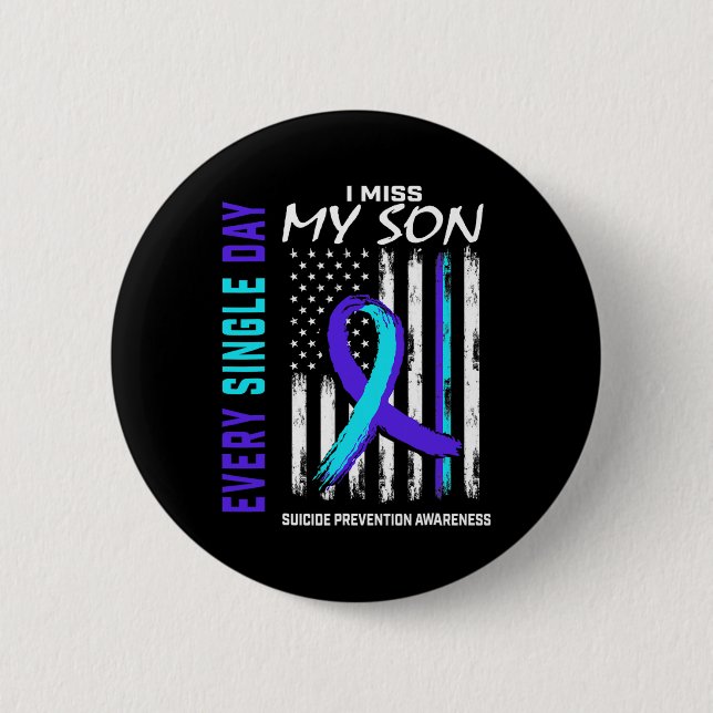Badge Rond 5 Cm Je Manque Mon Fils Sensibilisation À La Prévention (Devant)