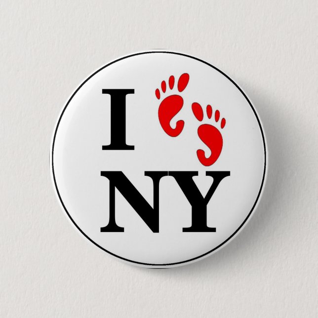 Badge Rond 5 Cm Je marche NY (Devant)