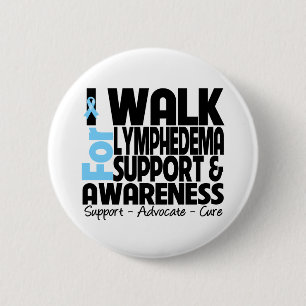 Badge Rond 5 Cm Je marche pour la conscience de Lymphedema