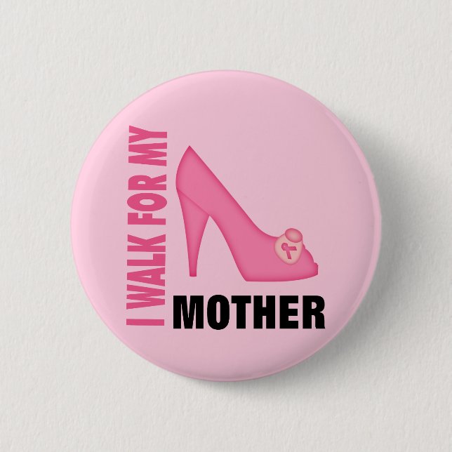 Badge Rond 5 Cm Je marche pour ma mère (Devant)