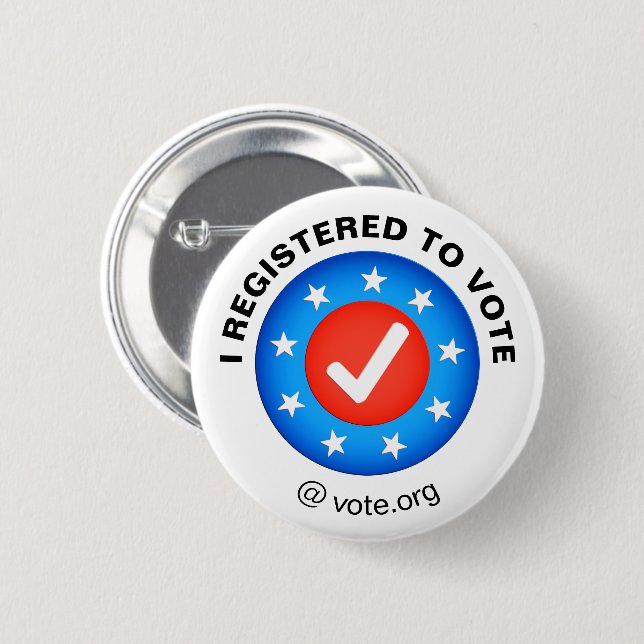 Badge Rond 5 Cm "Je me suis inscrit pour voter" Elections 2020 USA (Devant & derrière)