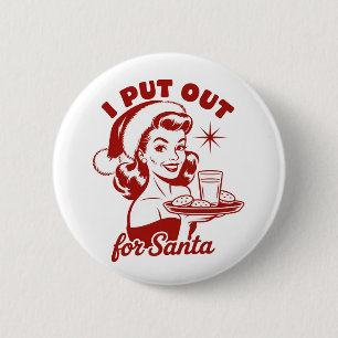 Badge Rond 5 Cm Je me suis mis en quatre pour le Père Noël Snarky