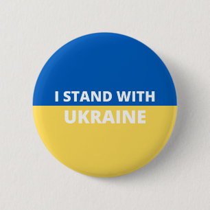 BADGE ROND 5 CM JE ME TIENS AVEC LE BOUTON UKRAINE