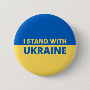 BADGE ROND 5 CM JE ME TIENS AVEC LE BOUTON UKRAINE
