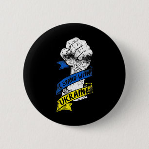 Badge Rond 5 Cm Je me tiens avec le ruban de pouvoir du drapeau de