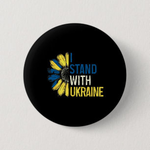 Badge Rond 5 Cm Je me tiens avec l'Ukraine 2025 Chemises Drapeau u