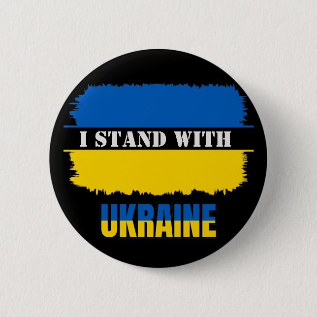 Badge Rond 5 Cm Je me tiens avec l'Ukraine Distressed Classic Roun (Devant)