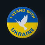 Badge Rond 5 Cm Je me tiens avec l'Ukraine Pavillon ukrainien Dove<br><div class="desc">Je me tiens avec l'Ukraine Pavillon ukrainien Dove Paix</div>