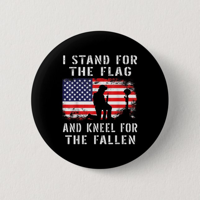 Badge Rond 5 Cm Je Me Trouve Pour Le Drapeau Et Je M'Agenouille Po (Devant)