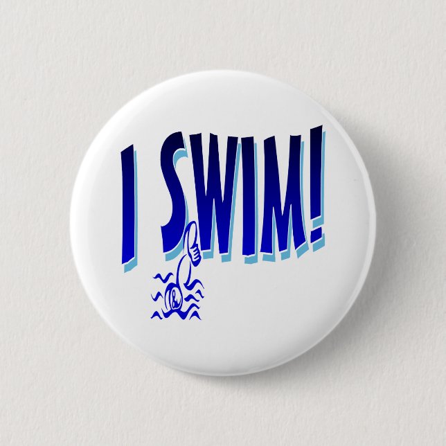 Badge Rond 5 Cm Je nage (Devant)