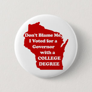 Badge Rond 5 Cm Je n'ai pas voté pour le Pin rouge de marcheur