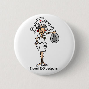 Badge Rond 5 Cm Je ne fais pas des bassins de lit !